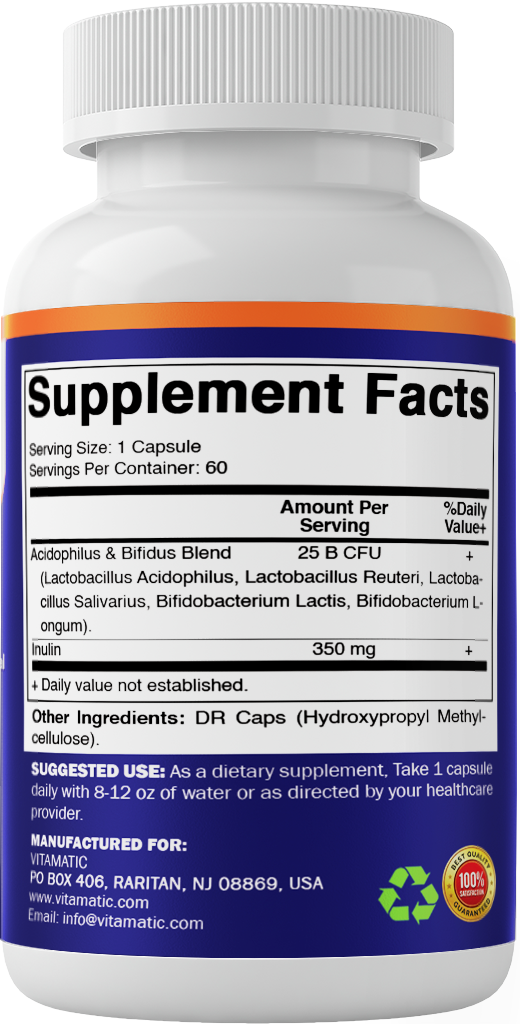 Acidophilus Bifidus 25 Billion CFU, 60 Capsules