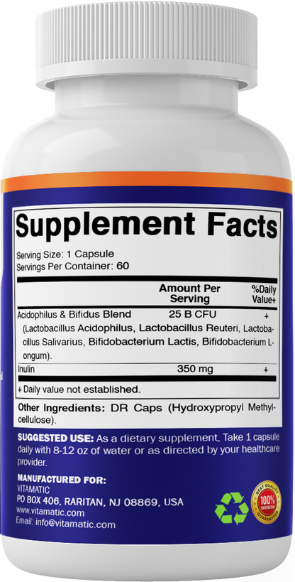 Acidophilus Bifidus 25 Billion CFU, 60 Capsules