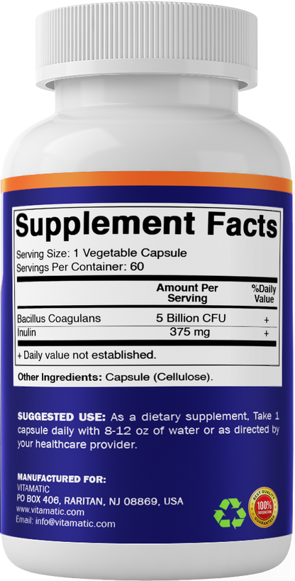 Bacillus Coagulans 5 Billion CFU, 60 Veg Capsules