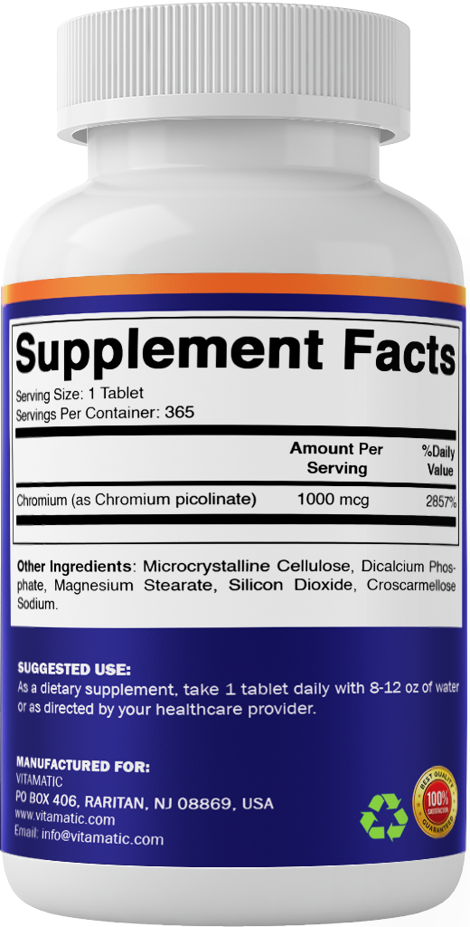 Chromium 1000 mcg Tablets