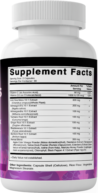 Sea Moss 3000mg + Black Seed Oil & Ashwagandha Capsules