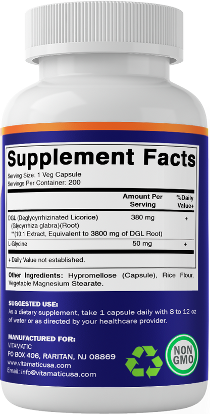 DGL Licorice Extract 3800mg 200 Capsules