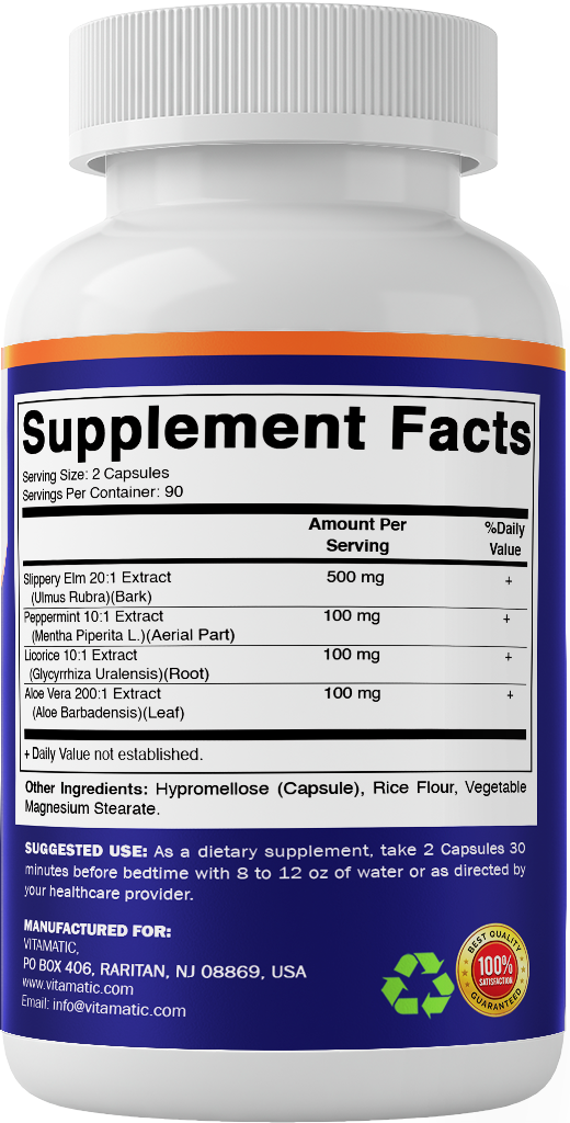 Slippery Elm Bark 10000mg equivalent, 180 Veg Capsules
