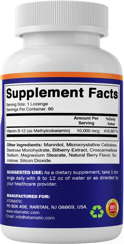Methyl B12 10,000 mcg, 60 Lozenges
