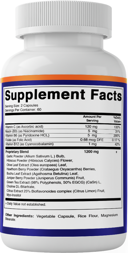 Tinnitus Relief Support - 120 Veggie Capsules - 1200 mg Per Serving