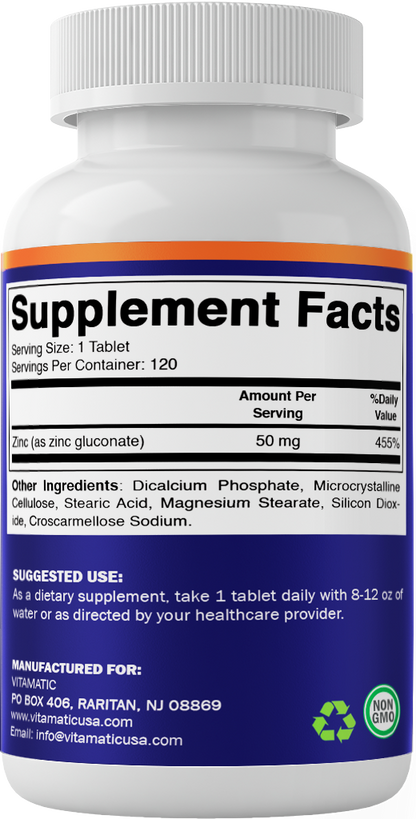 Zinc 50 mg - 120 Tablets
