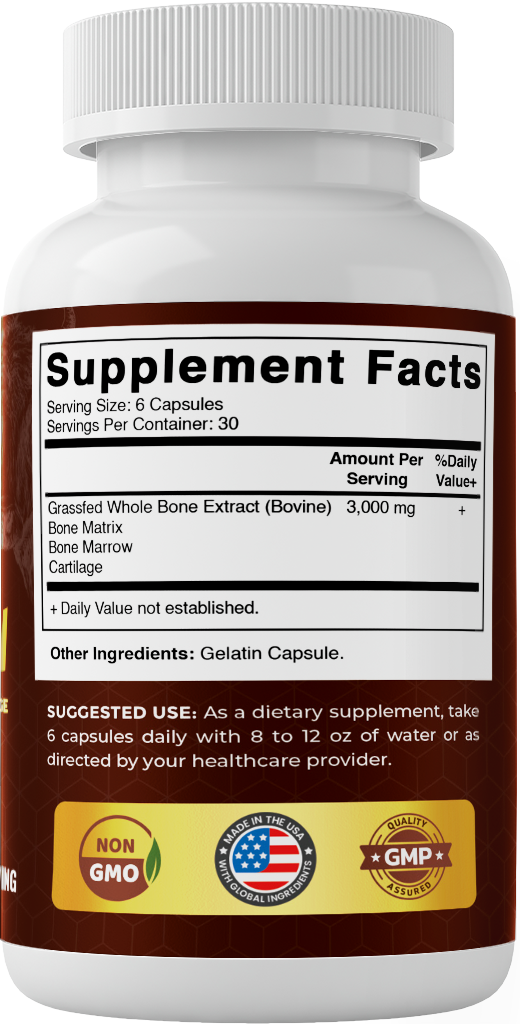 Vitamatic Grass-Fed Beef Bone & Marrow, 180 Capsules