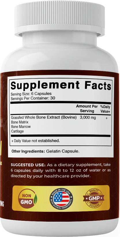Vitamatic Grass-Fed Beef Bone & Marrow, 180 Capsules