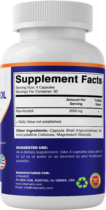 Myo-Inositol 2000 mg Per Serving Capsules