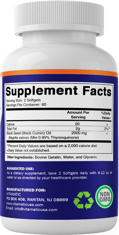 Black Seed Oil 2000mg - 120 Softgels