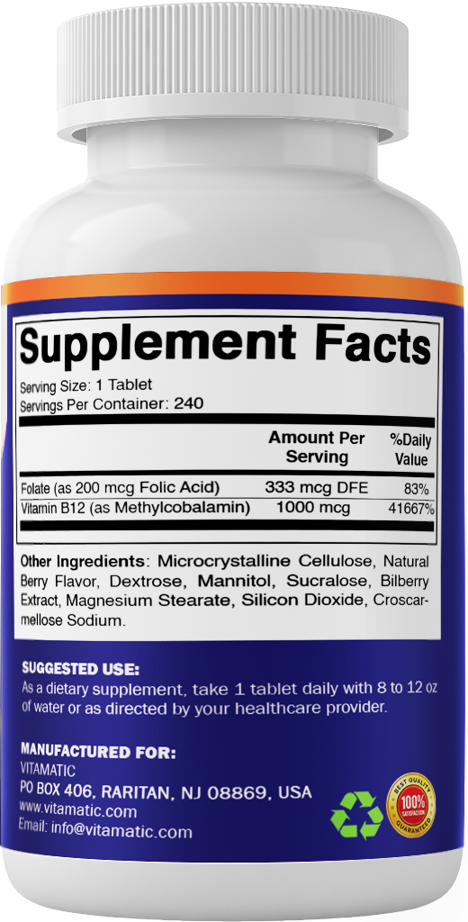 Methyl B12 1000 mcg Fast Dissolve, 240 Tablets