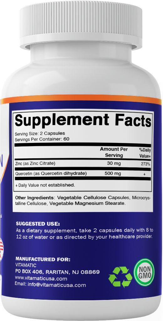 Zinc Quercetin - 120 Vegetable Capsules