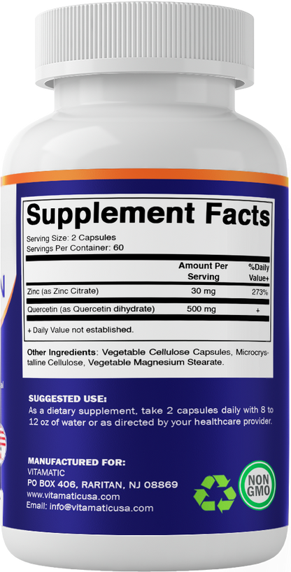 Zinc Quercetin - 120 Vegetable Capsules