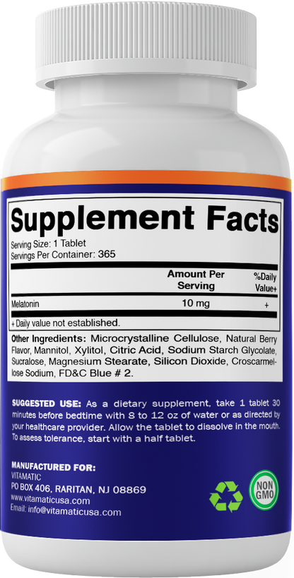 Melatonin 10mg 365 Fast Dissolve Tablets