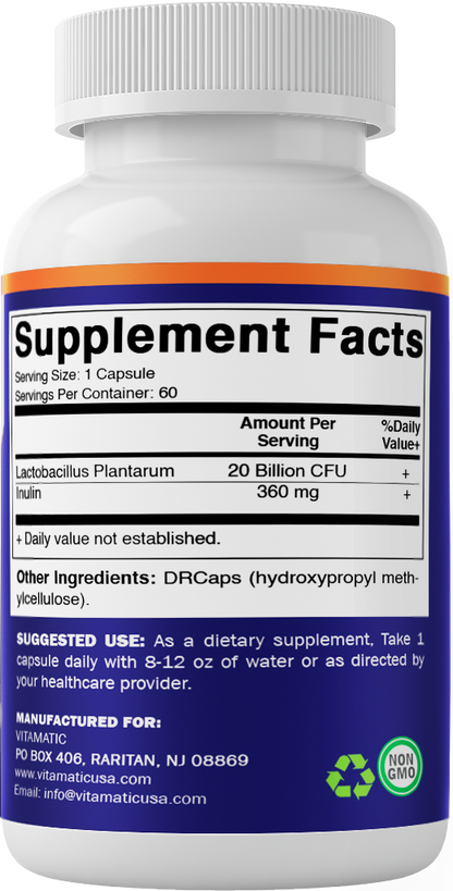 Lactobacillus Plantarum 20 Billion - 60 DR Capsule