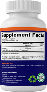 Bromelain 500 mg (2400 GDU/gram) 180 Capsules