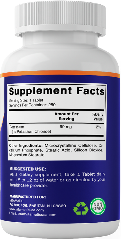 Potassium 99mg – 250 Tablets