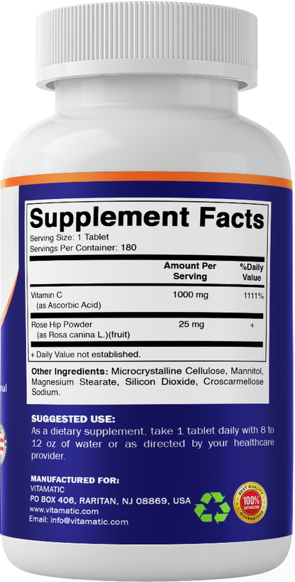 Vitamin C 1000 mg with Rose Hip 25 mg Tablets