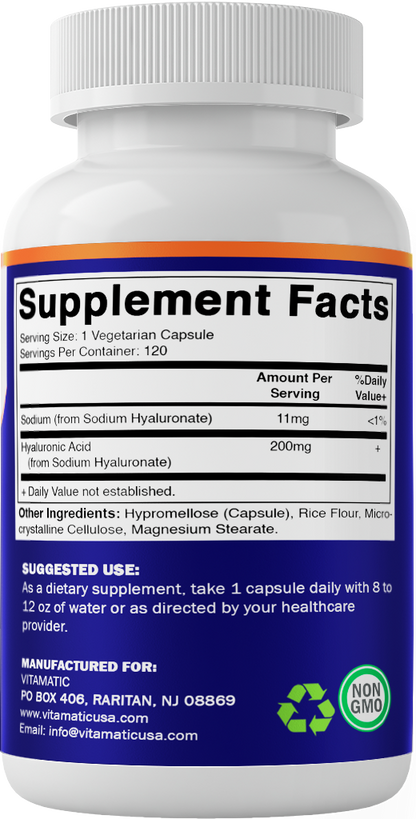 Hyaluronic Acid 200mg - 120 Capsules