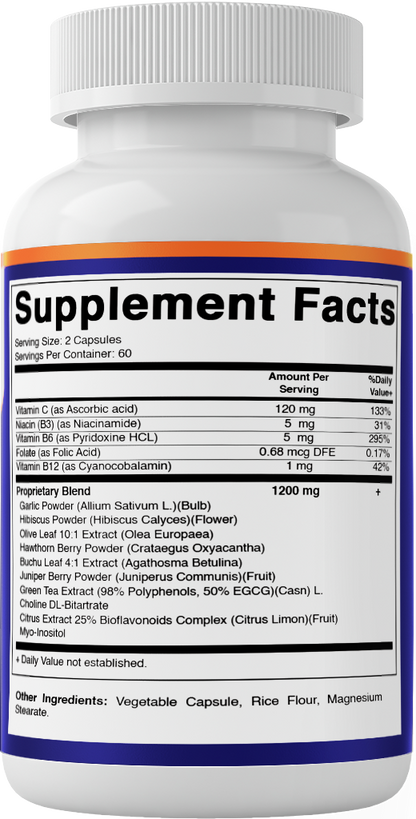 Tinnitus Relief Support 1200mg per Serving, 120 Veg Capsules