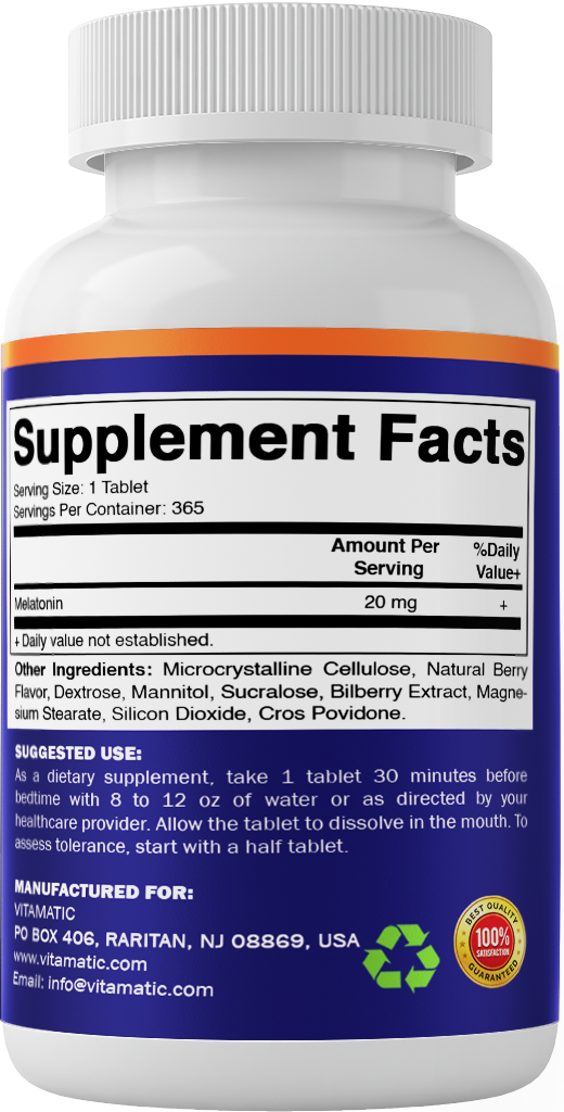Melatonin 20mg High Potency, 365 Tablets