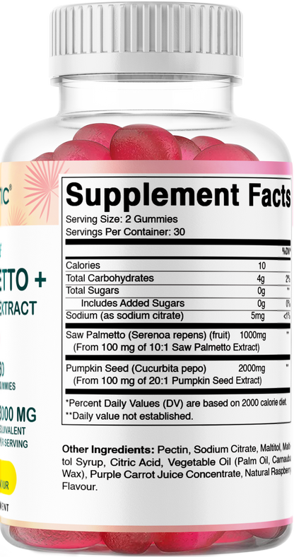 Sugar Free Saw Palmetto with Pumpkin Seed 3000 mg  60 Count