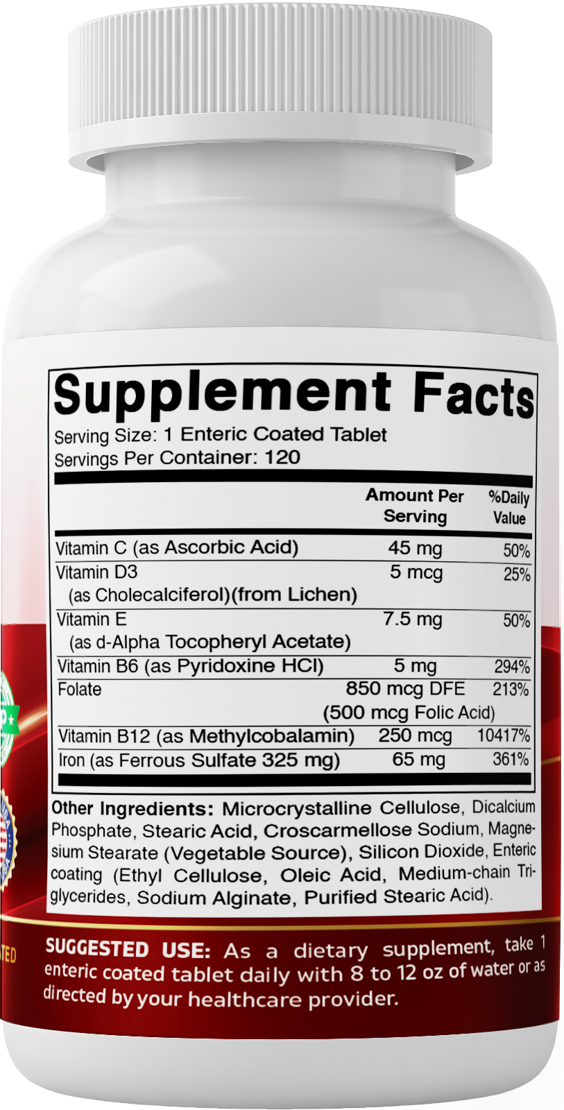 Vitamatic Slow Release Iron Complex, 120 Enteric Coated Tablets