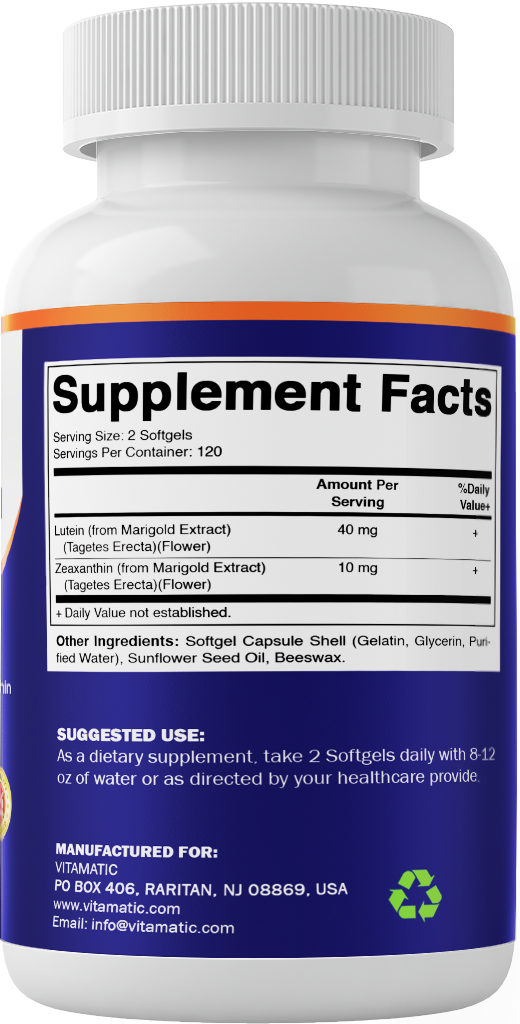 Lutein 40mg + Zeaxanthin 10mg, 240 Softgels