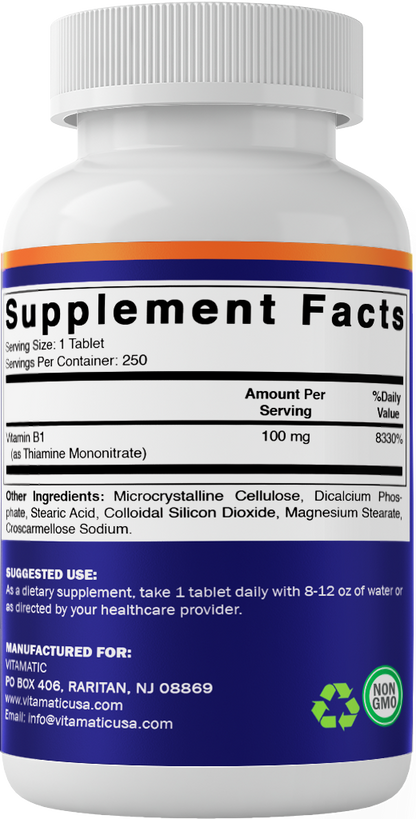 Vitamin B1 100 mg - 250 Tablets