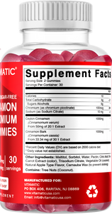 Sugar Free Cinnamon with Chormium 60 Gummies