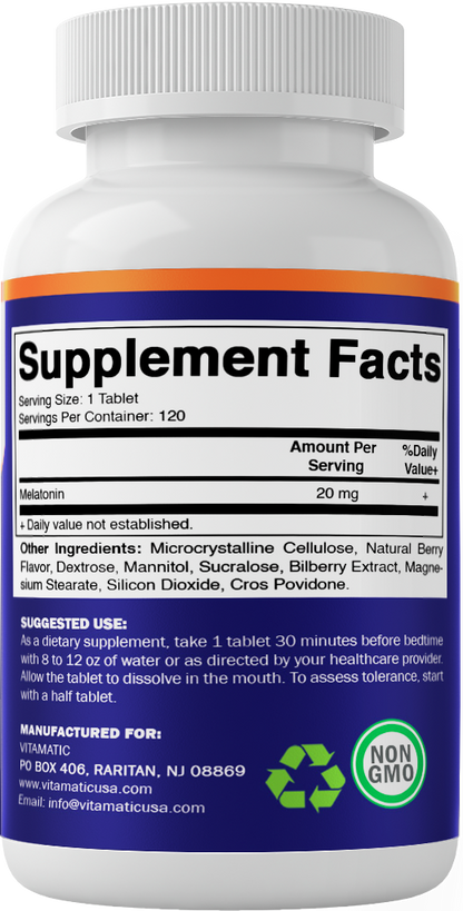 Melatonin 20mg Fast Dissolve 120 Tablets
