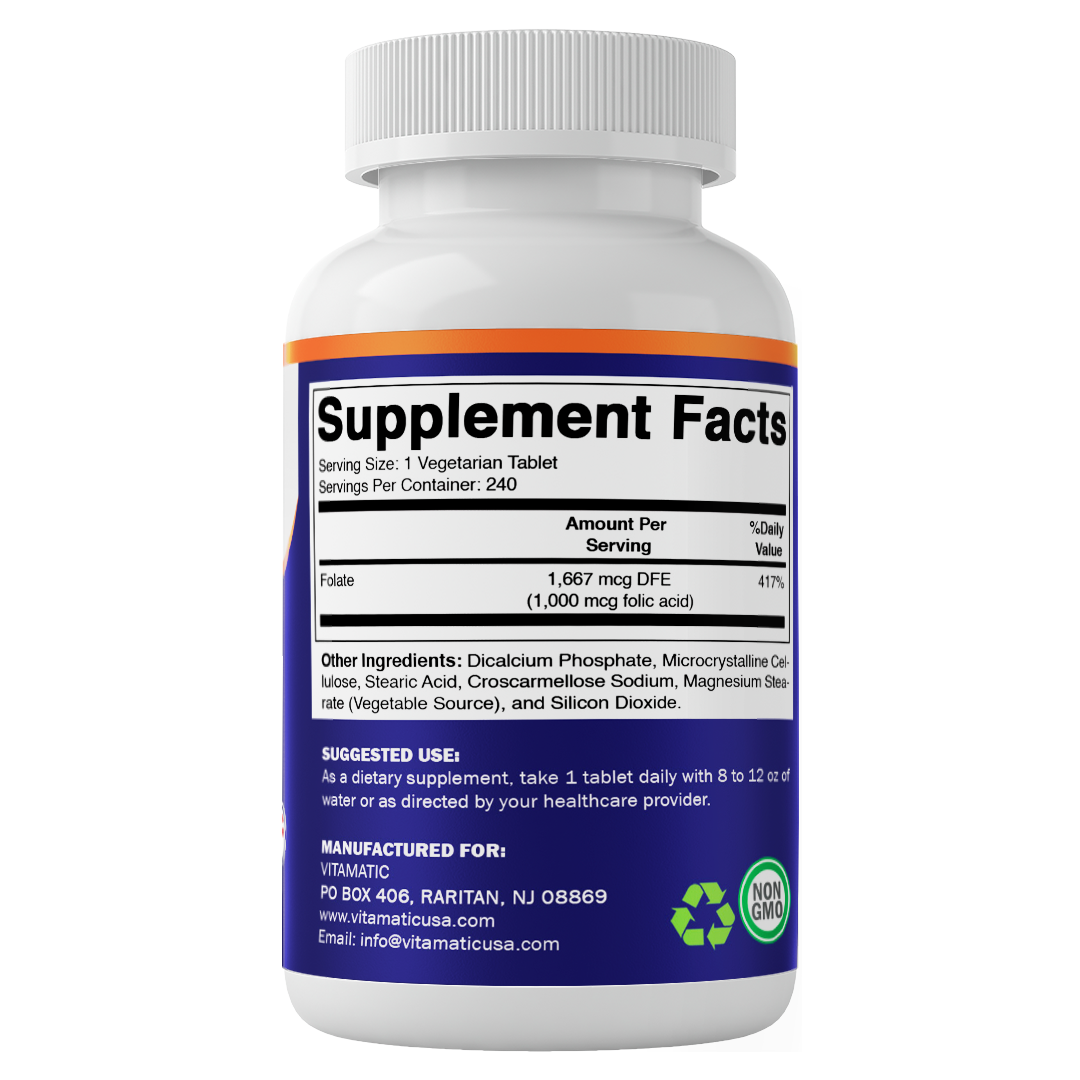 Folic Acid 1 mg - 240 Tablets