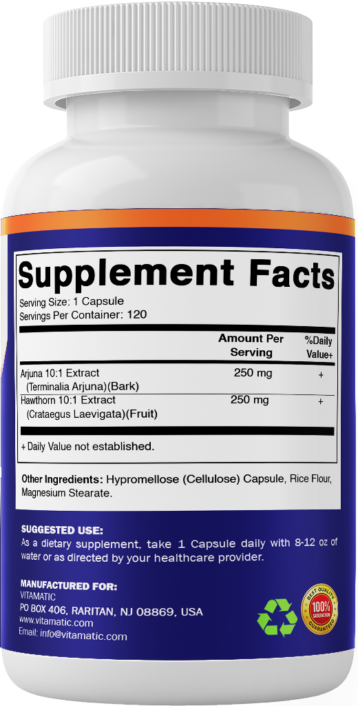Arjuna + Hawthorn, 120 Capsules