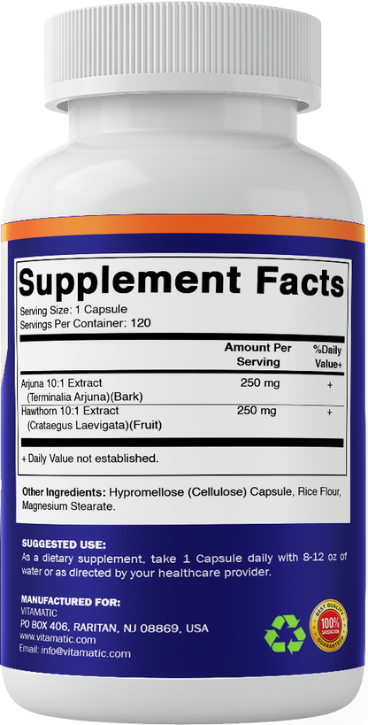 Arjuna + Hawthorn, 120 Capsules