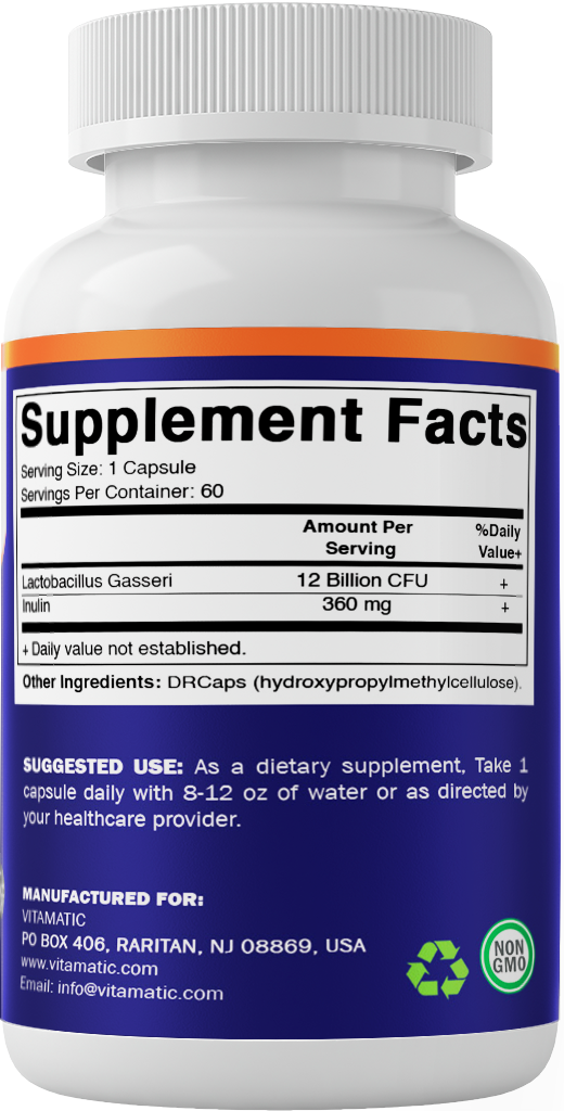Vitamatic Lactobacillus Gasseri 12 Billion CFU, 60 DR Capsules
