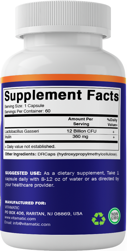 Vitamatic Lactobacillus Gasseri 12 Billion CFU, 60 DR Capsules