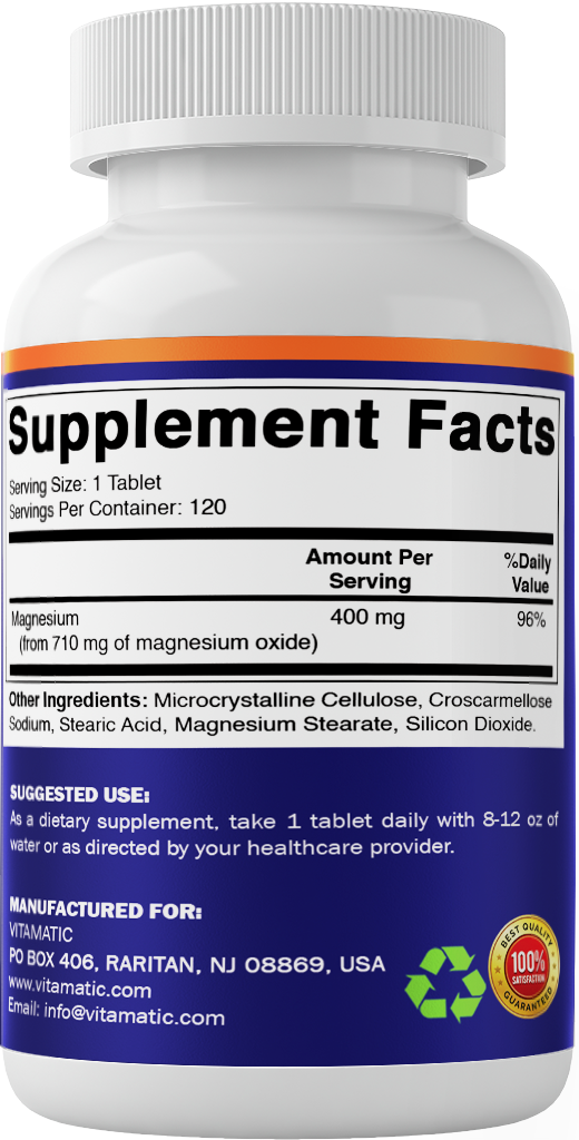 Extra Strength Magnesium Oxide 400mg, 120 Capsules
