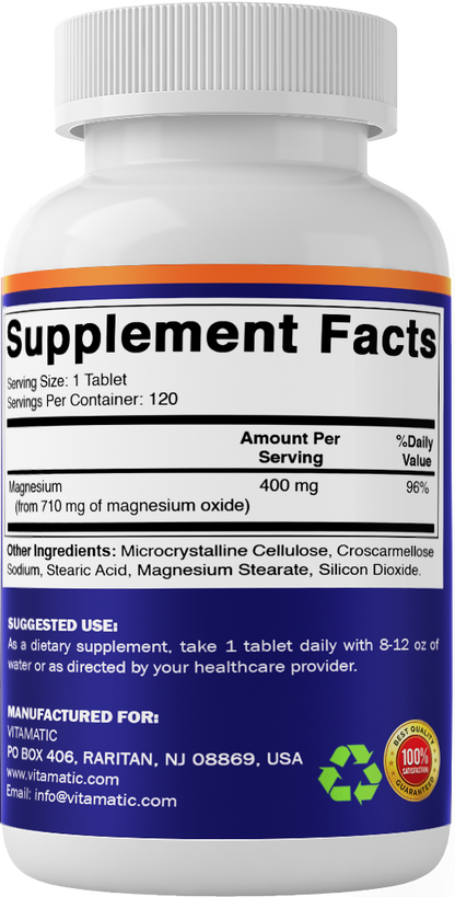 Extra Strength Magnesium Oxide 400mg, 120 Capsules