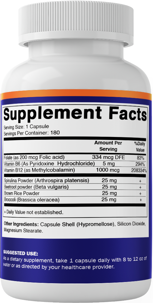 Vegan Methyl B12 1000 mcg + Folic Acid Capsules