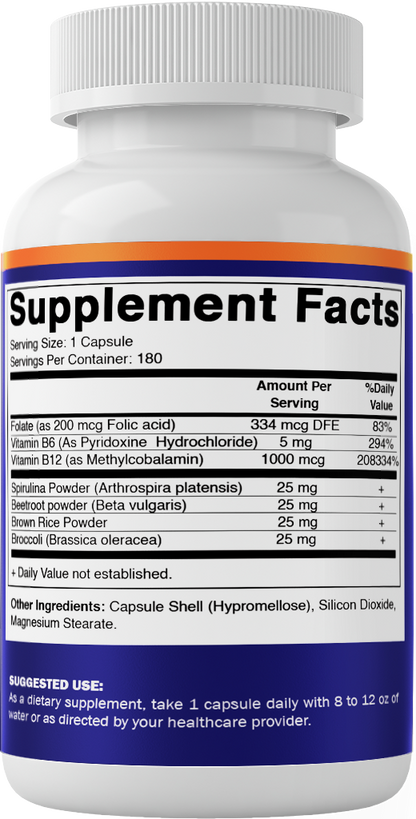 Vegan Methyl B12 1000 mcg + Folic Acid Capsules