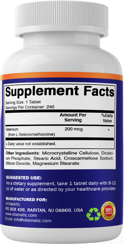Yeast-Free Selenium 200 mcg, 240 Tablets