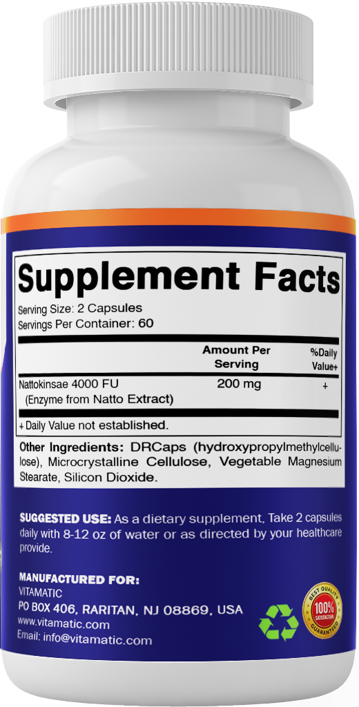 Nattokinase 4,000 FU Per Serving, 120 DR Capsules