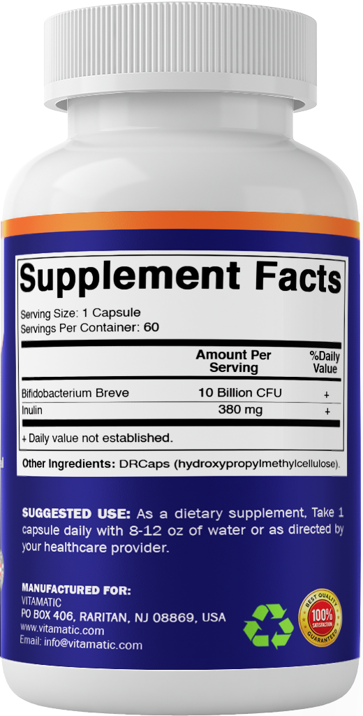 Bifidobacterium Breve 10 Billion CFU, 60 Capsules