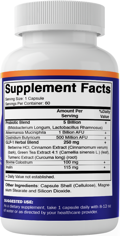 GLP-1 Support Supplement for Men & Women, 60 Capsules