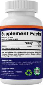 Vitamin B6 50 mg 250 Tablets