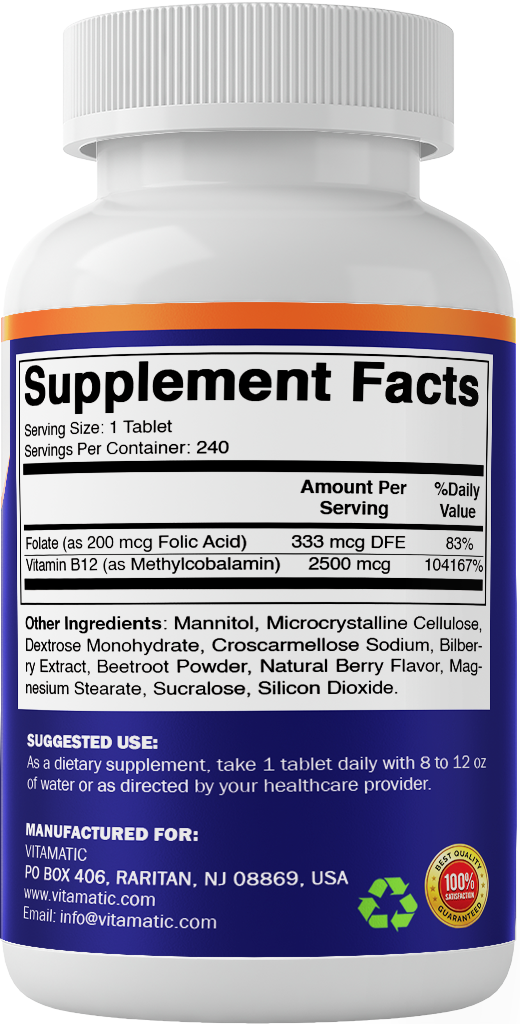 Methyl B12 2500 mcg Fast Dissolve, 240 Tablets