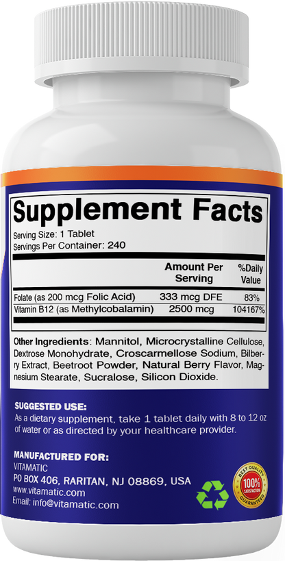 Methyl B12 2500 mcg Fast Dissolve, 240 Tablets