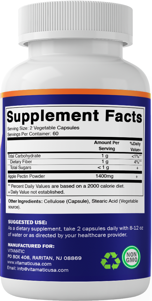 Apple Pectin 700mg 120 Vegetarian Capsules