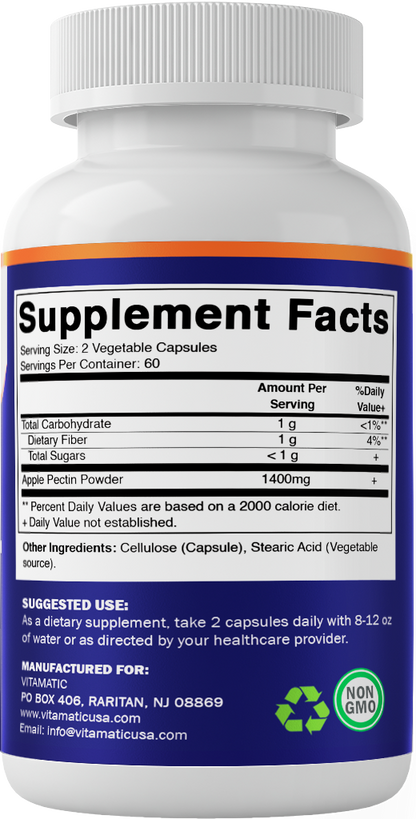 Apple Pectin 700mg 120 Vegetarian Capsules