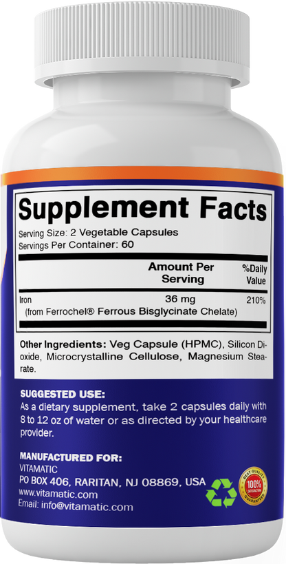 Chelated Iron 36mg Capsules